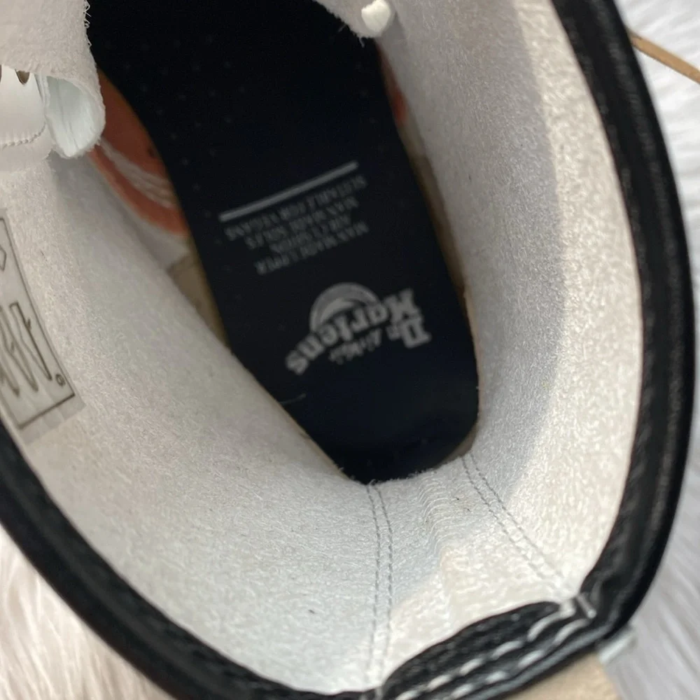 SALE!! DR MARTENS 1460 Vegan Combat Boots white black - Picture 8 of 9